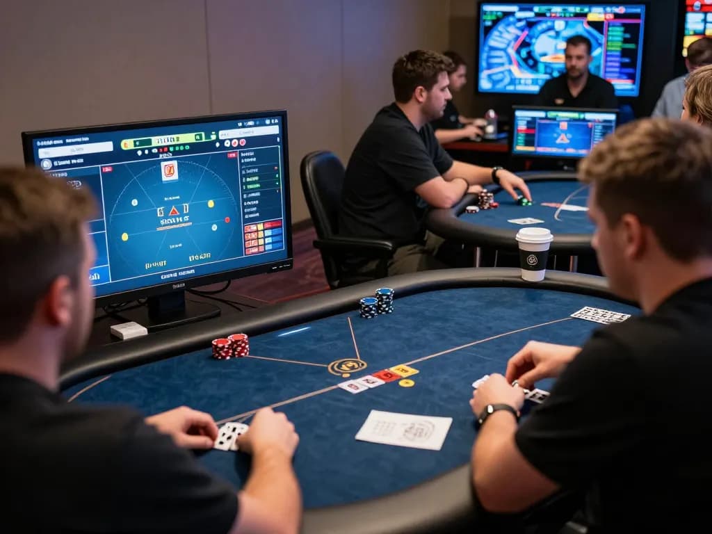 Players strategizing in an online poker game on Go99 platform for potential wins