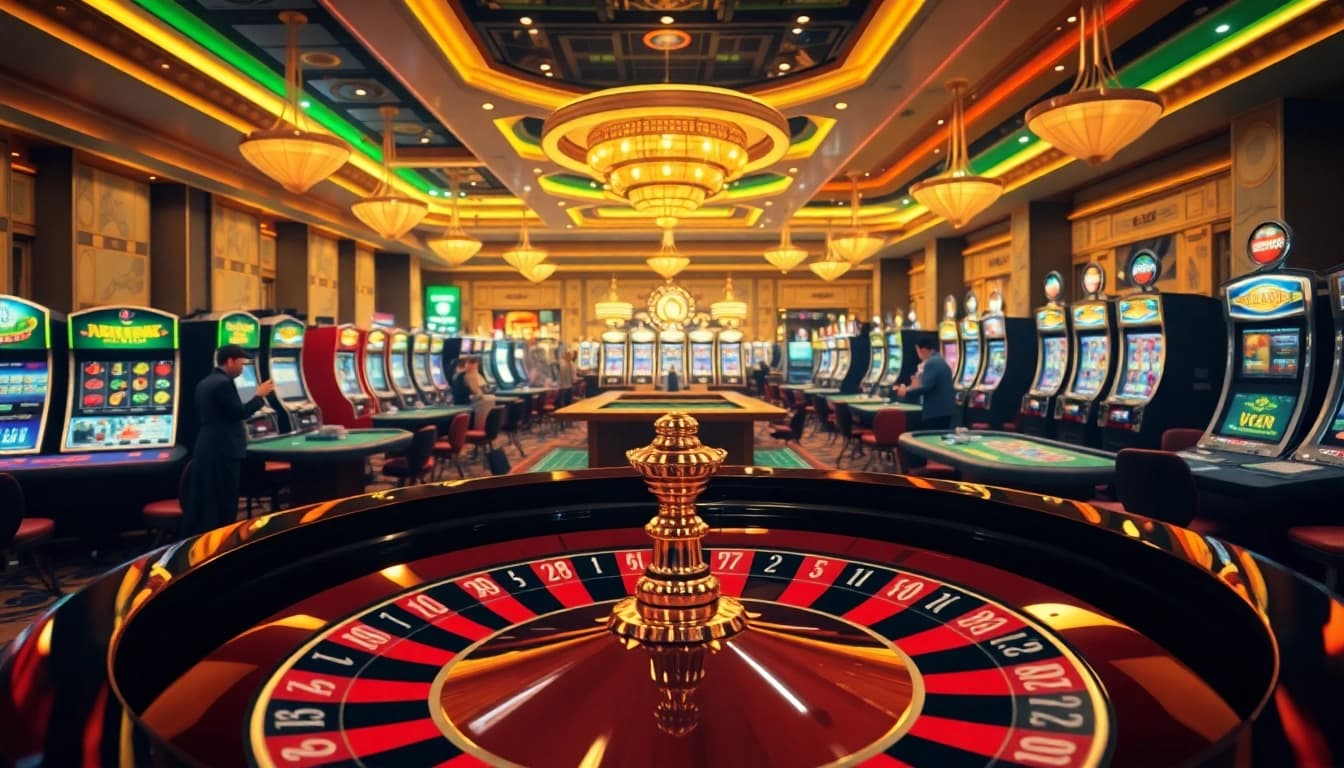 Experience thrilling gaming at a luxurious casino with qqtruyen-inspired visuals and dynamic action.