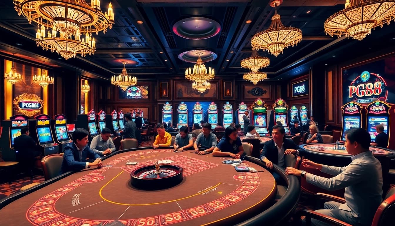 Players experience high-stakes excitement at PG88 casino tables.