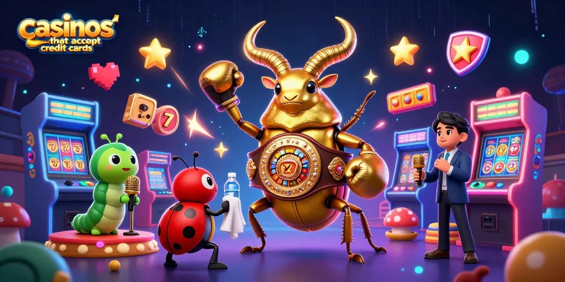 Engage with casinos that accept credit cards in this vibrant 3D illustration showcasing a cartoon boxing match.
