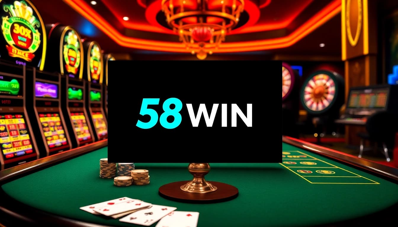 Experience the thrill of online gambling at 58WIN with vibrant casino visuals and exciting gameplay.
