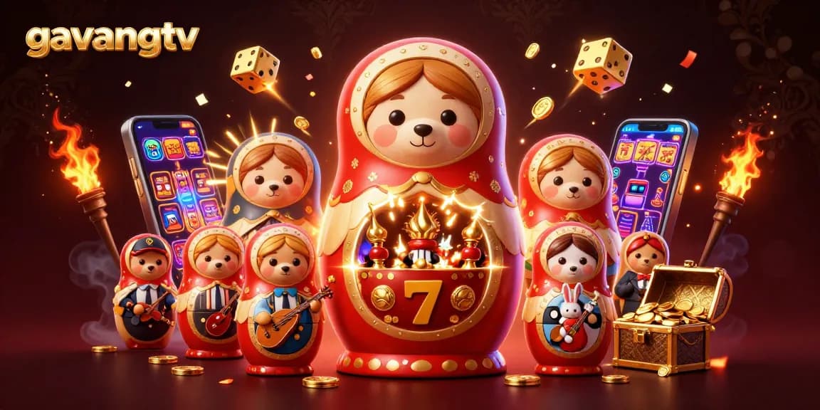 Experience vivid gameplay with gavangtv's animated casino scene showcasing dealer bears.