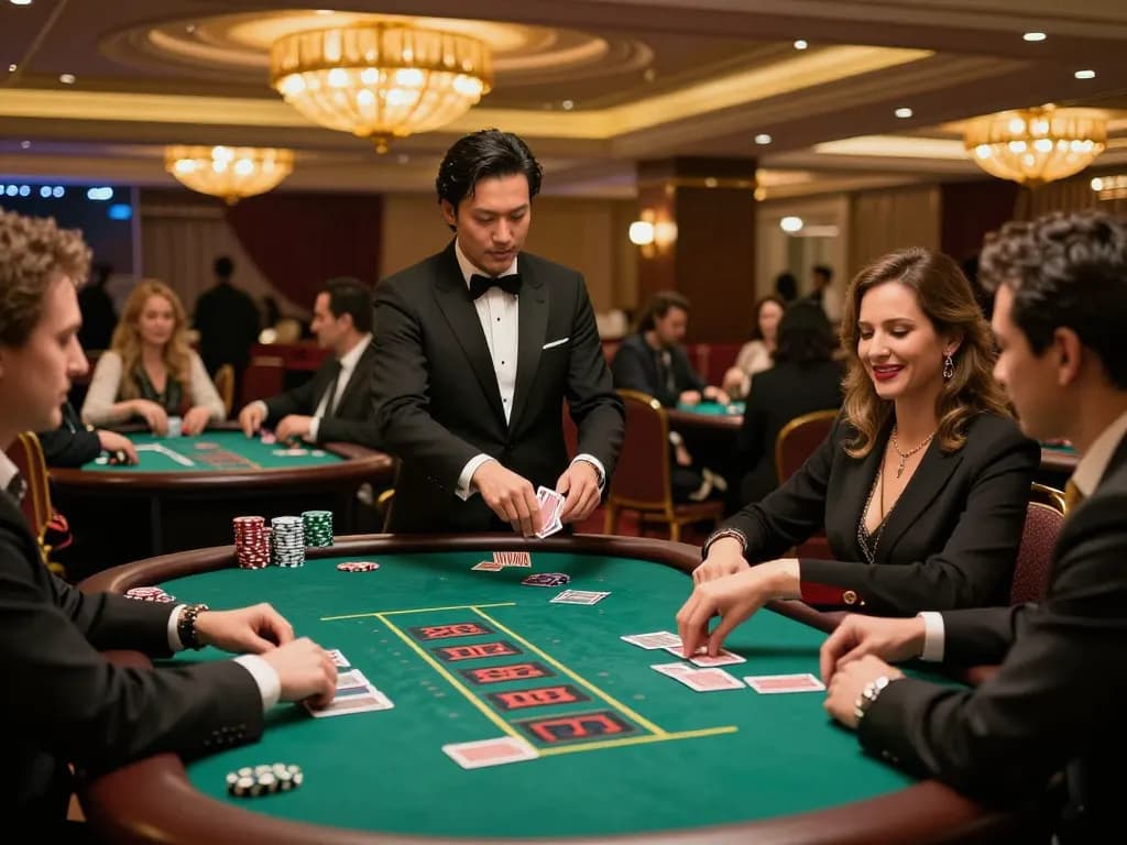 Players enjoying an exhilarating blackjack game at 88vvgo, capturing the thrill of casino excitement.
