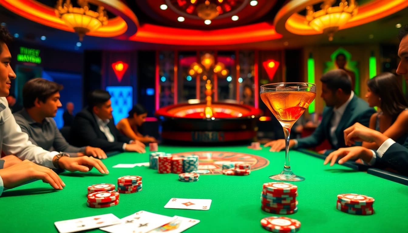 Experience thrilling gameplay at U888 with vibrant poker tables and luxurious casino ambiance.