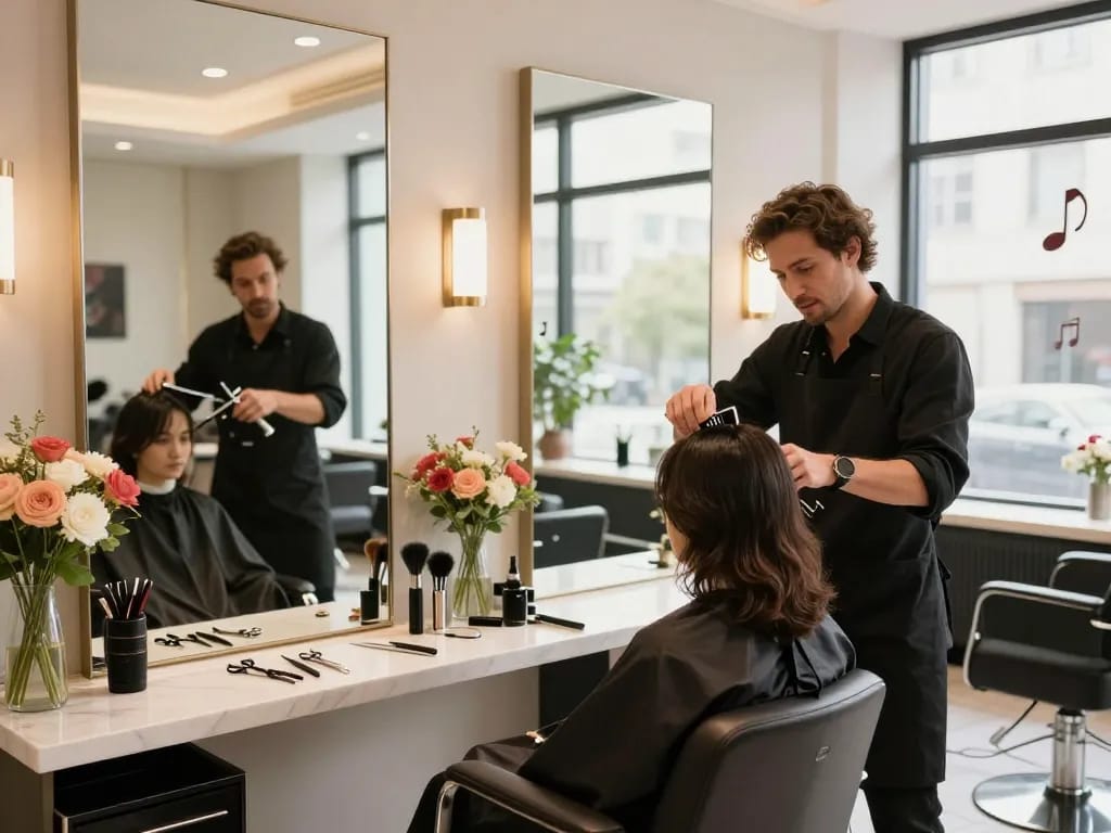 Experience the best hair salon with luxury haircuts and stylish décor in this inviting salon space.