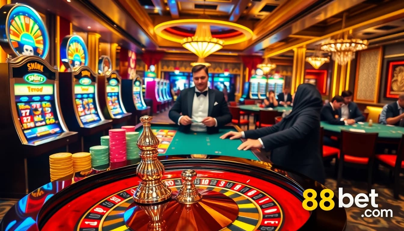 Experience the thrill of gambling at 88bet .com with engaged players at a roulette table.