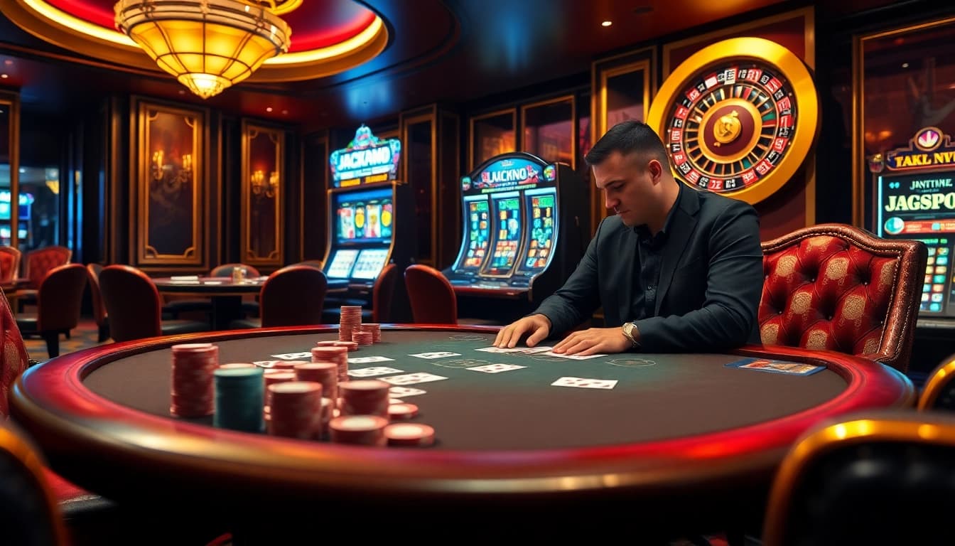 Players enjoying a thrilling experience at fly888 club with luxurious casino elements and games.
