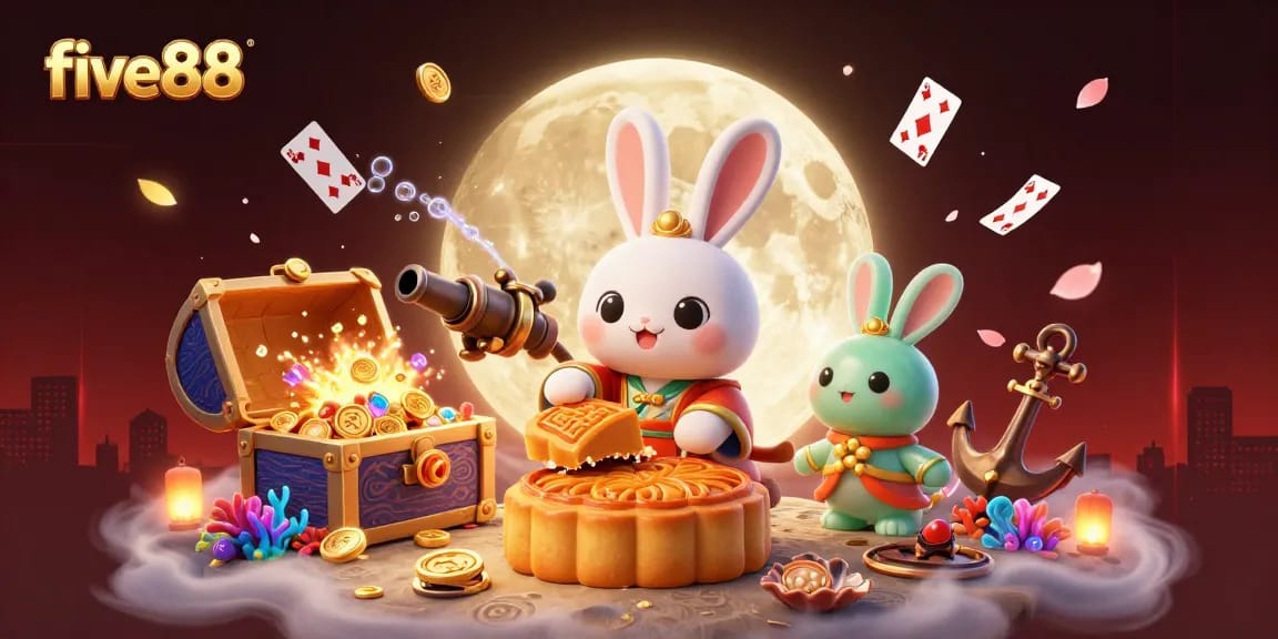 Experience the magic of five88 with a unique moon-illuminated casino adventure.