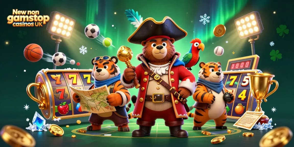 Engage in exciting gameplay at New non gamstop casinos UK featuring slots, jackpots, and vibrant characters.
