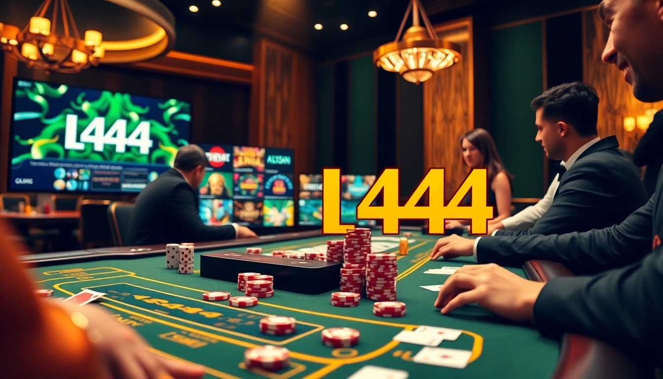 Engaged players enjoying exciting games at L444's professional casino table.