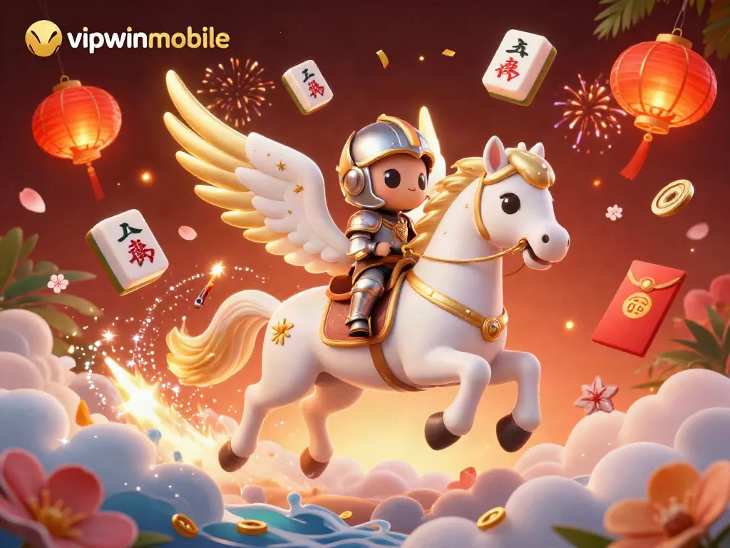 Experience the excitement of vipwinmobile with dynamic casino elements in a fun 3D scene.