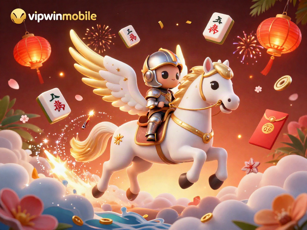 Experience the excitement of vipwinmobile with dynamic casino elements in a fun 3D scene.