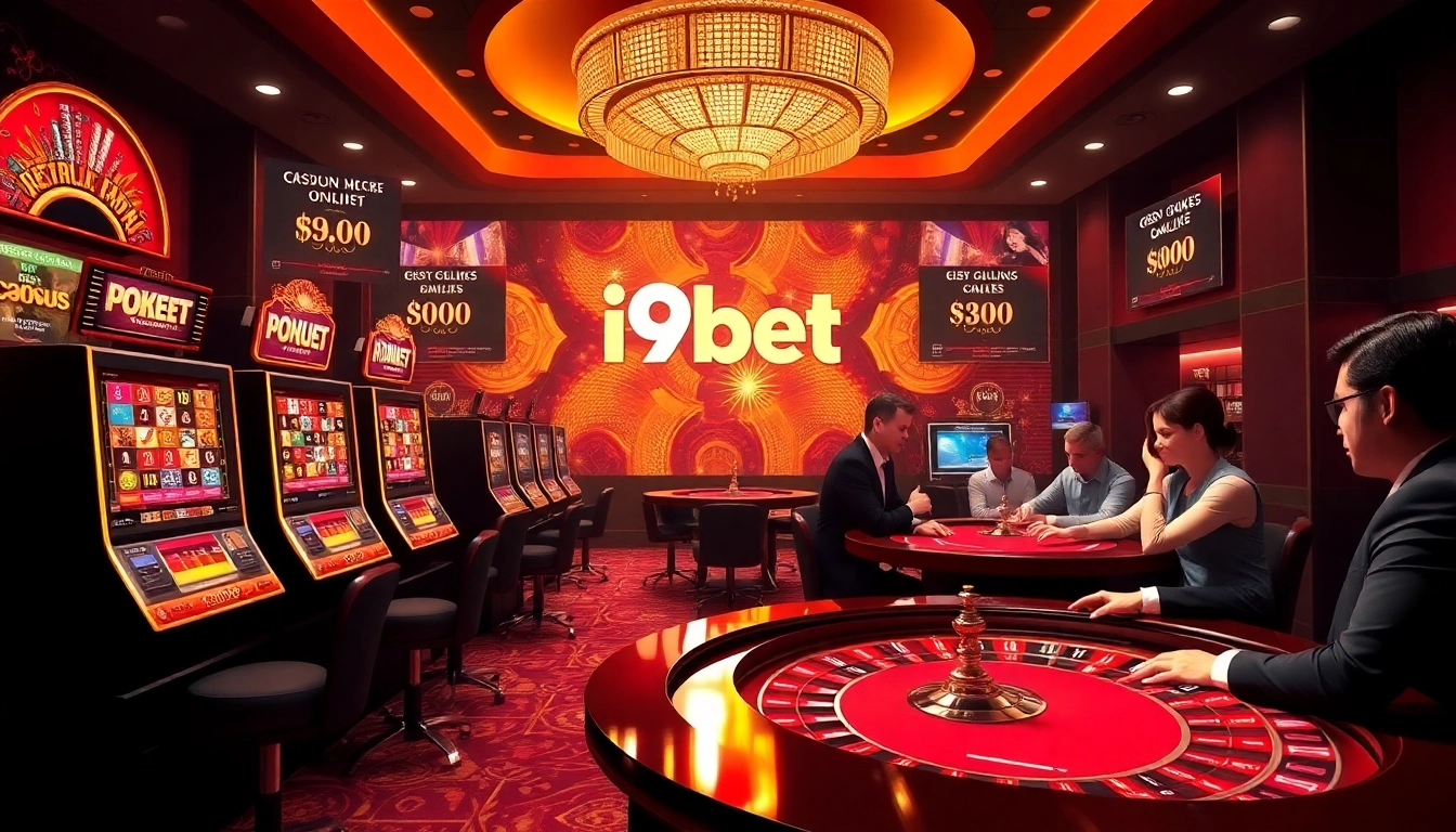 i9bet showcases an exciting online casino atmosphere with engaging players and vibrant gaming elements.