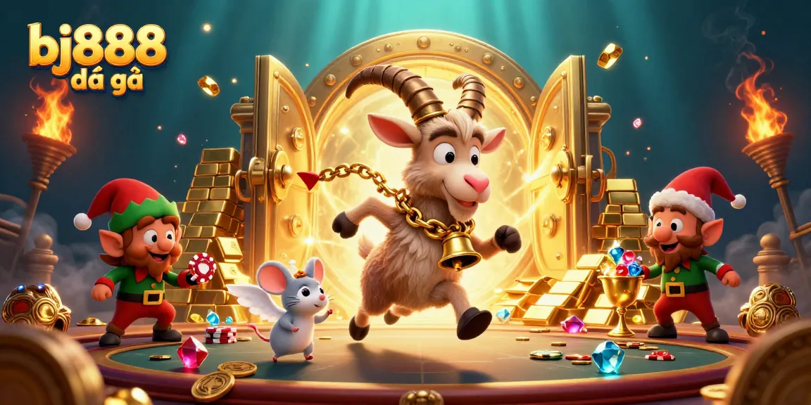 Engage in the thrill of bj888 đá gà with a festive casino scene showcasing excitement and chaos.