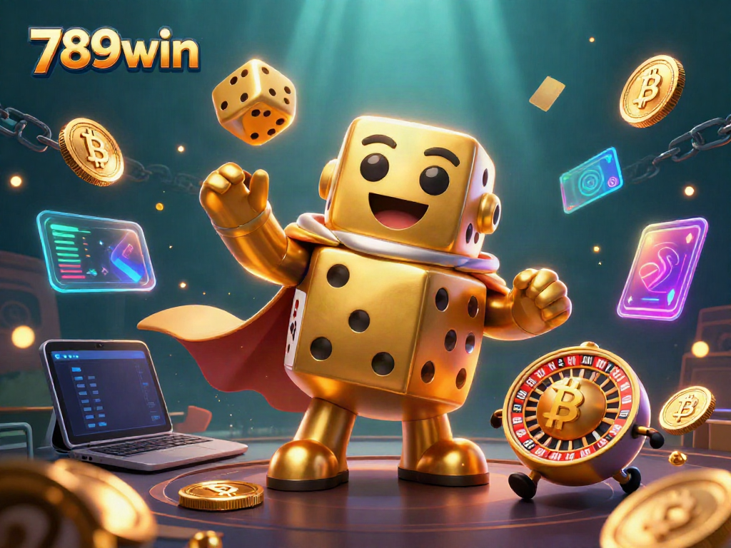 Experience the excitement of 789win with vibrant 3D casino characters and crypto elements.