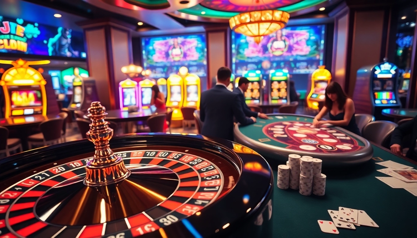 Exciting casino gambling scene featuring roulette and https://hz882026.com/ elements for players.