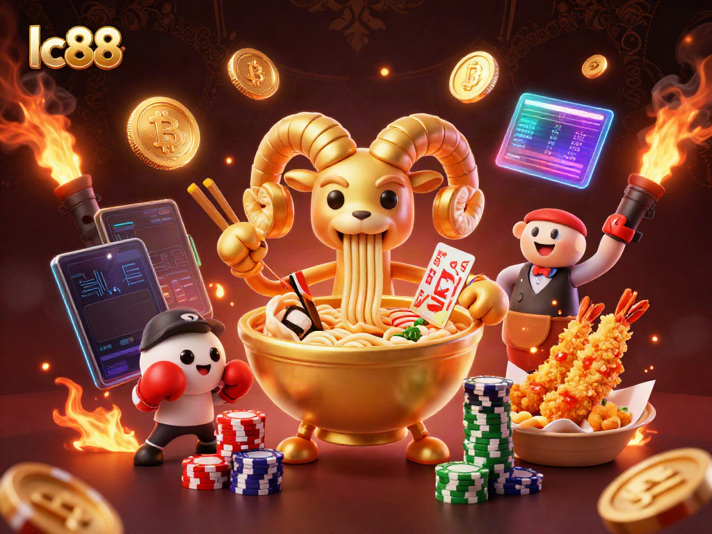 Experience the excitement of lc88 with a vibrant 3D casino scene featuring animated characters and digital gaming elements.