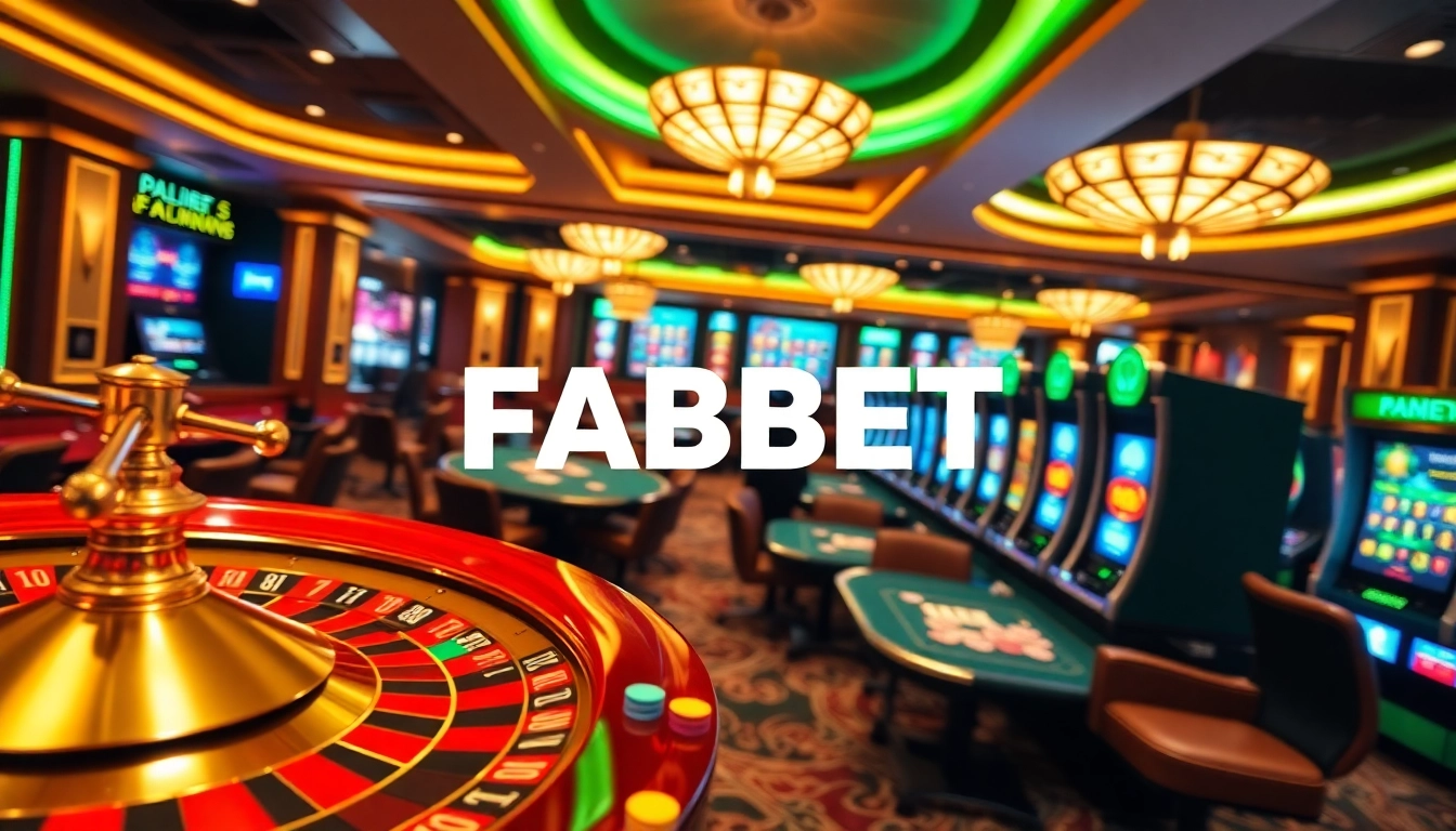 FABET's vibrant casino experience with roulette, poker, and slots for an exciting gambling atmosphere.