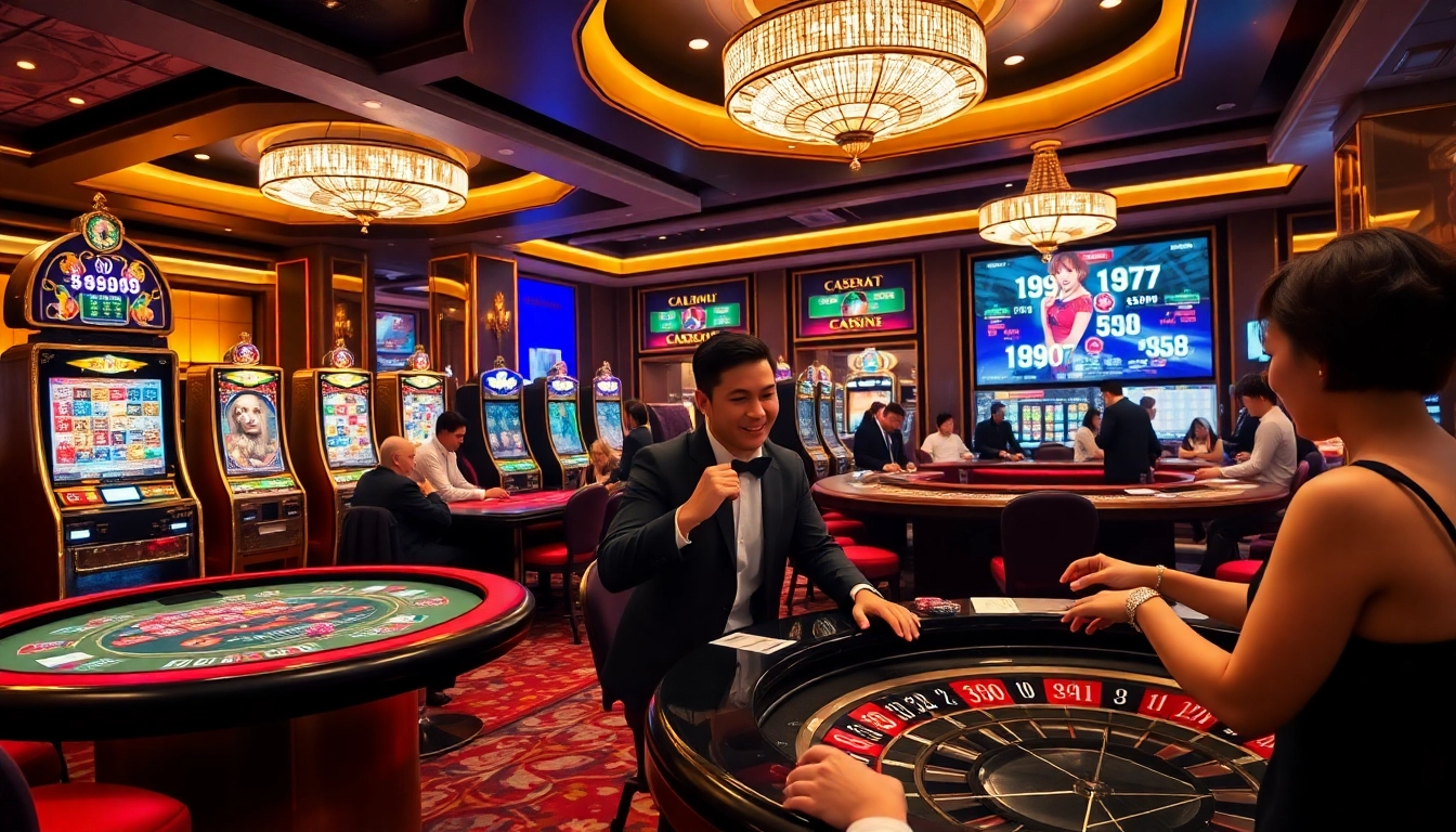 Lucky88 online casino scene showcasing players enjoying various games and betting.