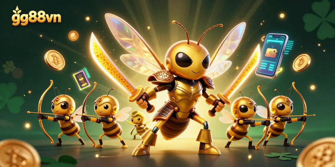 Experience thrilling gameplay at gg88vn with a vibrant 3D casino scene featuring crypto coins and dynamic elements.