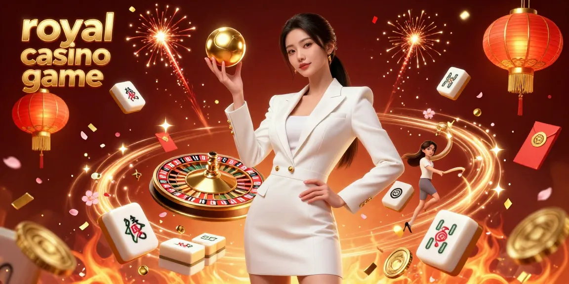 Experience the excitement of the royal casino game with a stunning illustrated scene featuring luxury casino elements.