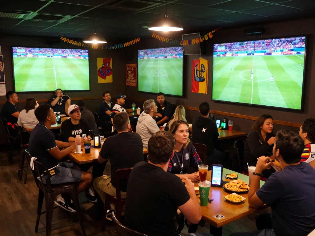 Socolive bóng đá - Fans cheering during a live soccer game with betting options visible, creating an exciting atmosphere.