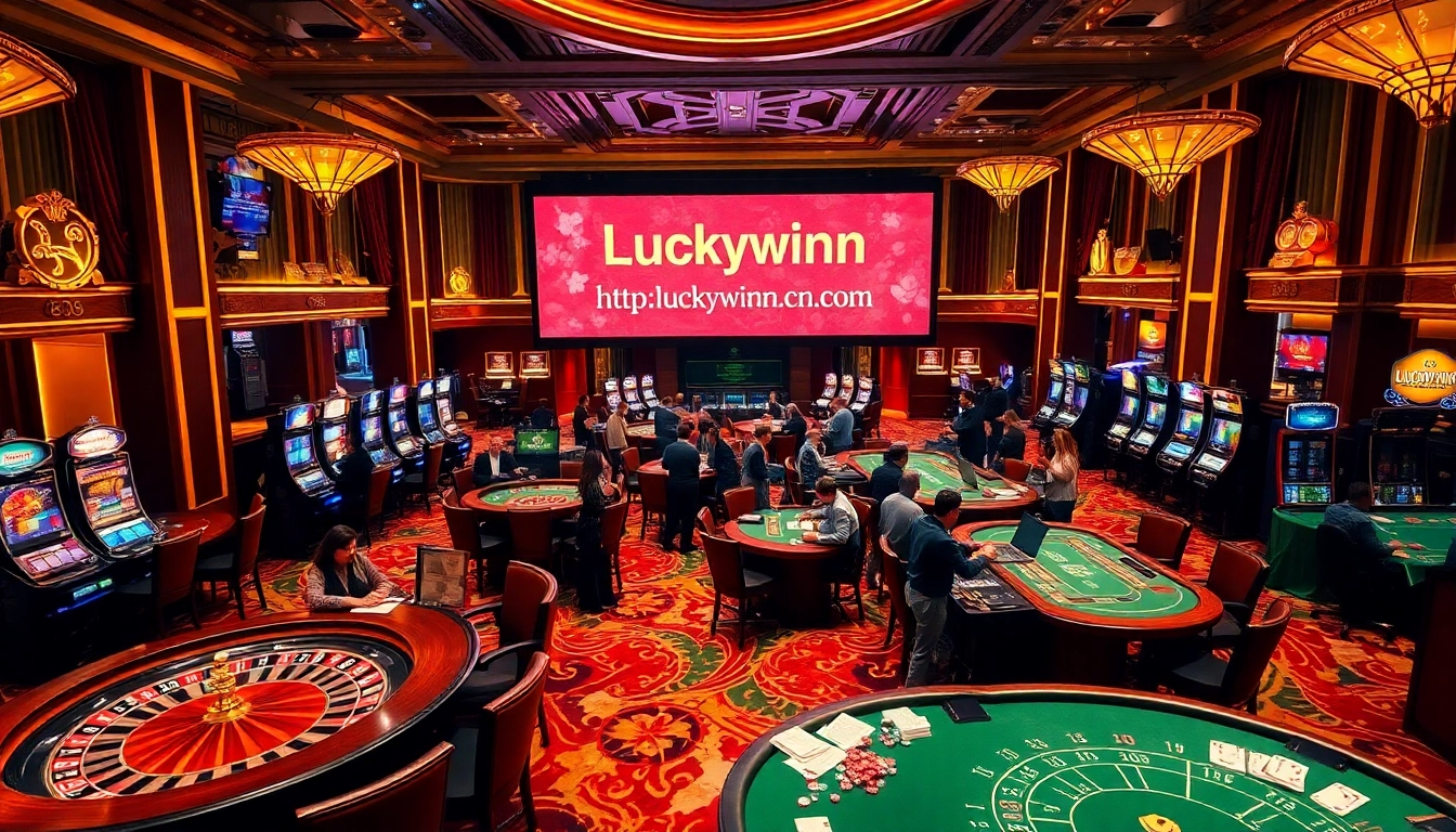 Experience high-stakes gaming at http://luckywinn.cn.com/ with vibrant casino tables and engaging players.