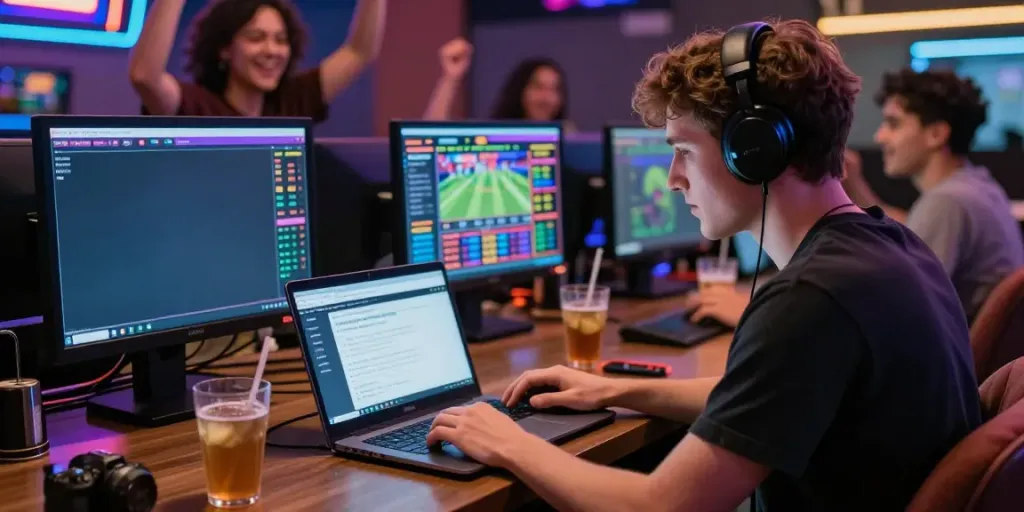 Exciting gaming atmosphere showcasing 11bet.com online bets with friends celebrating wins.