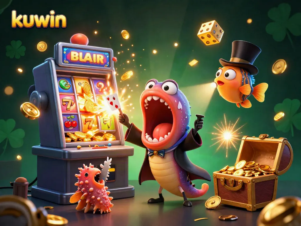 Experience the excitement of kuwin with a magical underwater casino scene featuring vibrant characters and games.