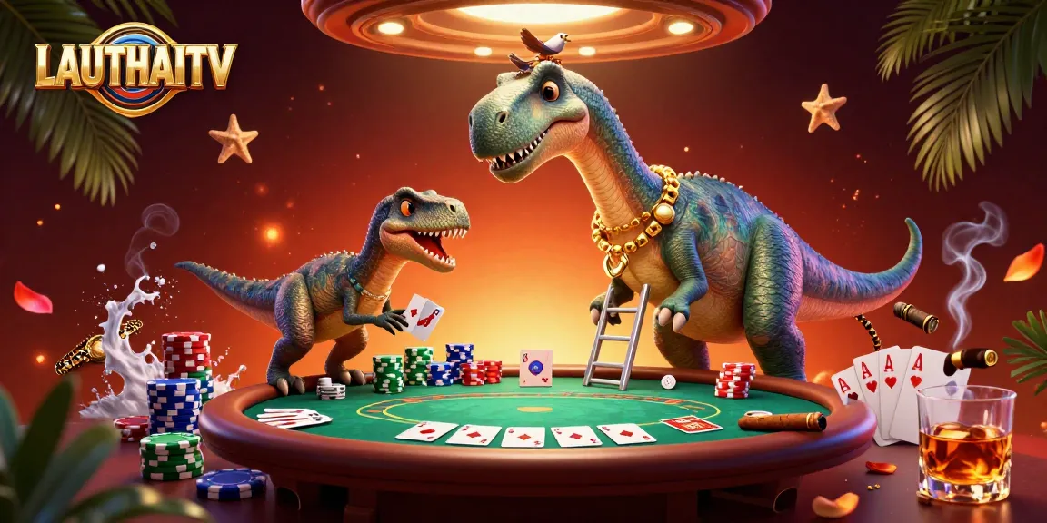 Experience thrilling poker action on LAUTHAITV with vibrant characters and dynamic elements.