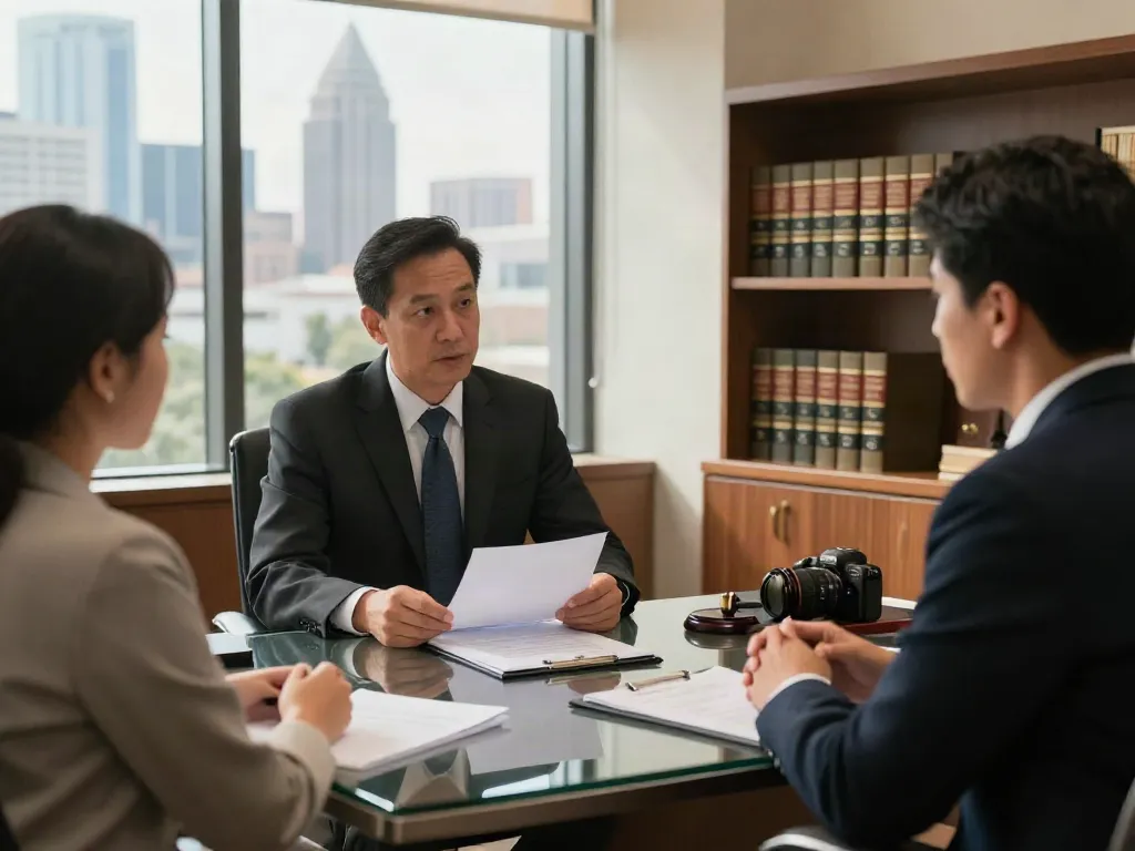 Cherokee County GA DUI reports consultation with a lawyer in a modern office
