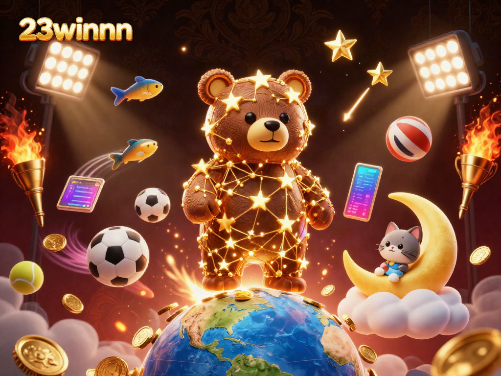 Engage with 23winnn through thrilling sports betting visuals featuring dynamic 3D elements.