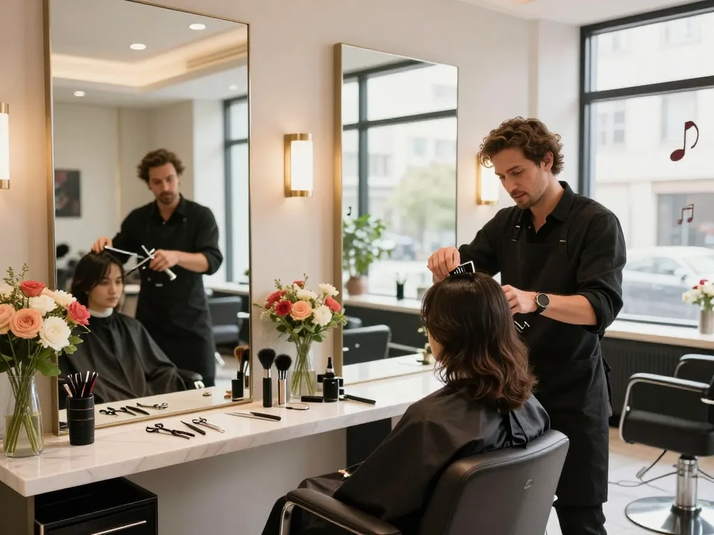Experience the best hair salon with luxury haircuts and stylish décor in this inviting salon space.