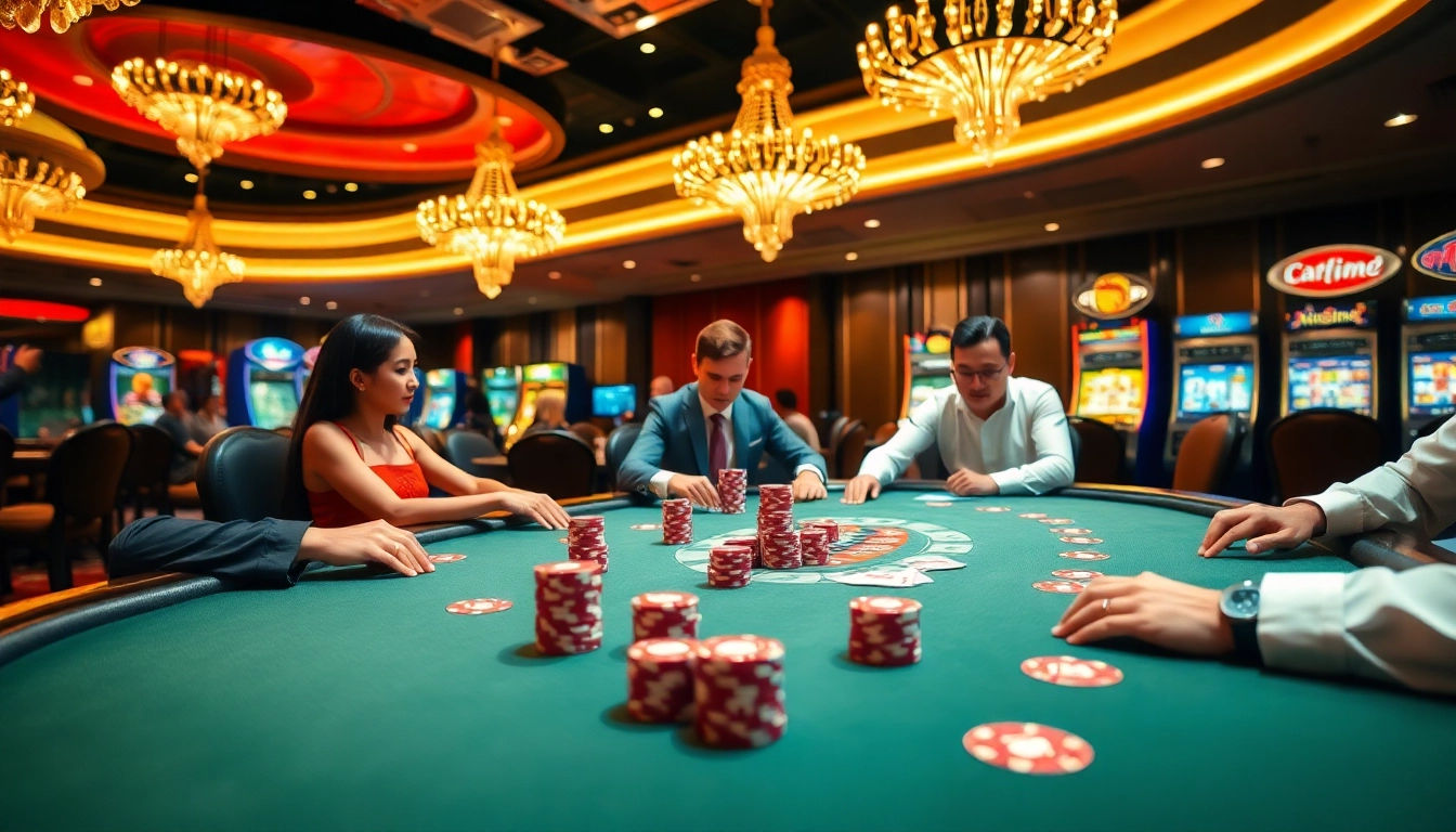 Experience the excitement of high-stakes games at GG88's luxurious casino setting.