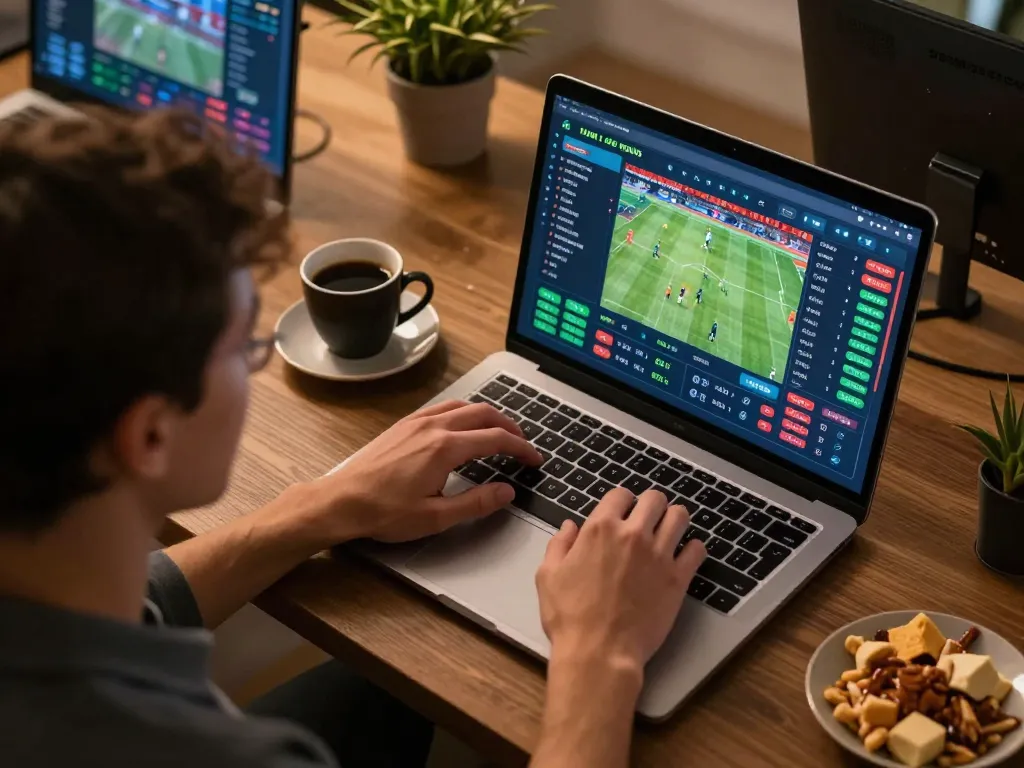 Engaging in strategic bets on ko66 bet platform with live sports games on screen