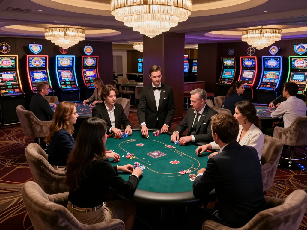 Experience 58winwin vip gaming excitement in an upscale casino VIP area with high-stakes poker and luxury