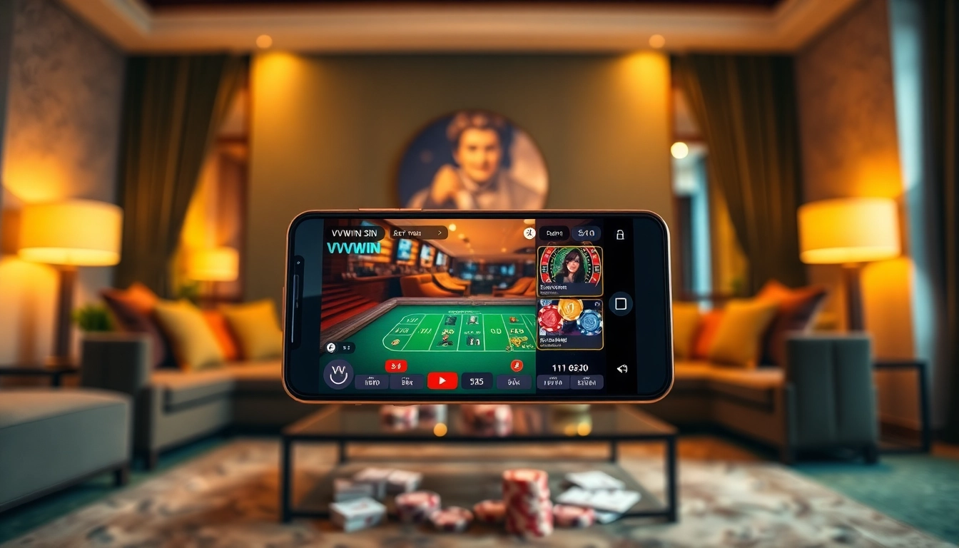Experience the excitement of online gambling with the VVVWIN app on your smartphone.