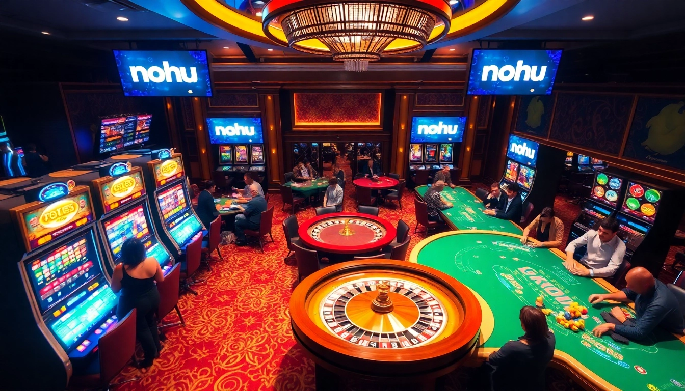 Experience high-stakes gaming at Nohu, with vibrant slot machines and elegant tables.