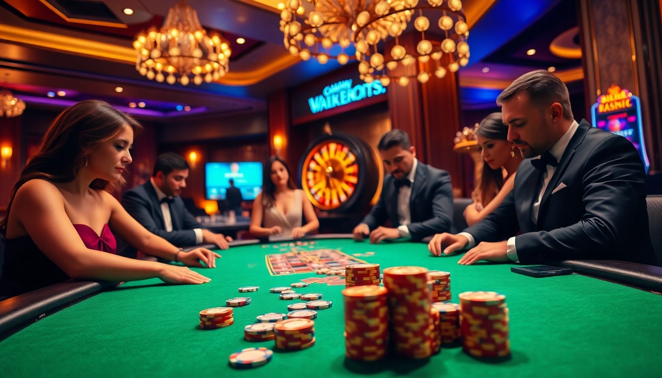 Engaged players at a high-stakes poker game at https://hu88u.com/, showcasing thrilling gambling action.